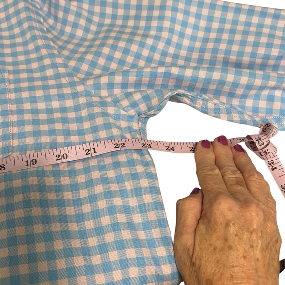 RYE - MEN’S SIZE LARGE - 100% COTTON - BABY BLUE & PALE PINK CHECKERED - B3 - Picture 6 of 8